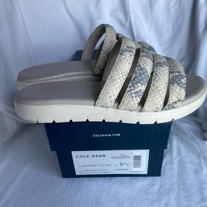 Cole Haan Grand Zero Woman’s Multi Strap Sandals in Ivory Gray